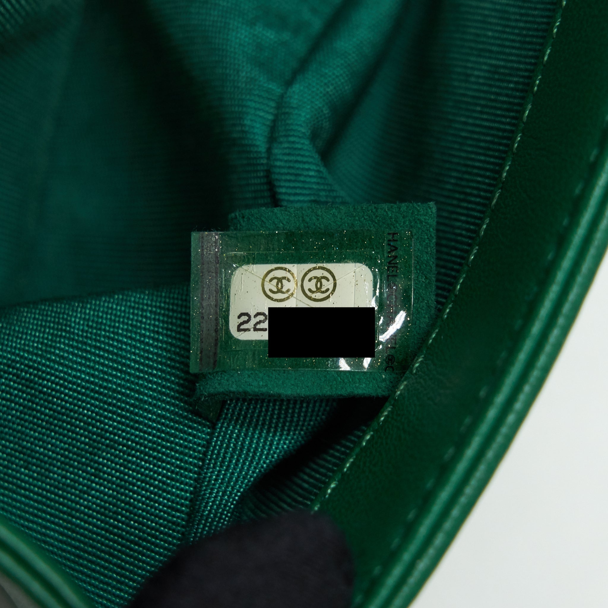 CHANEL SMALL BOY BAG LAMBSKIN GREEN LGHW