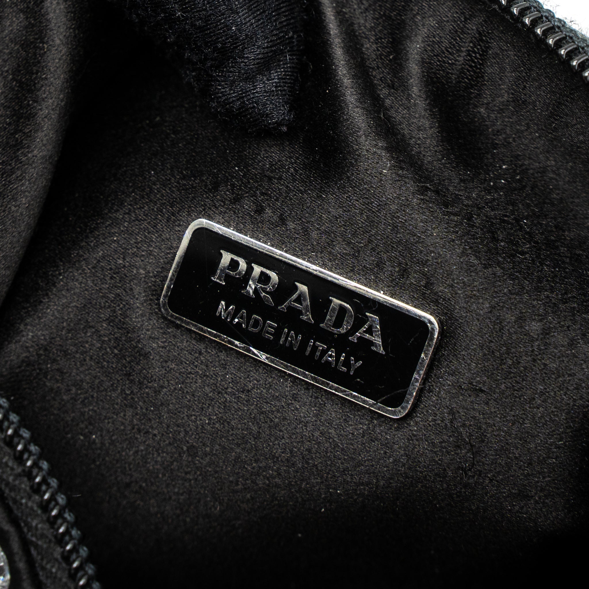 PRADA RE-EDITION 2000 MINI-BAG SATIN/CRYSTAL BLACK SHW