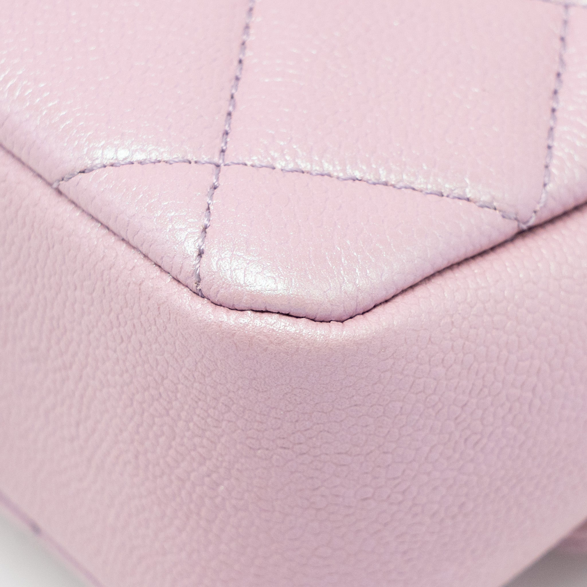 CHANEL 21K MY PERFECT MINI FLAP BAG CAVIAR IRIDESCENT PINK GHW (MICROCHIP)
