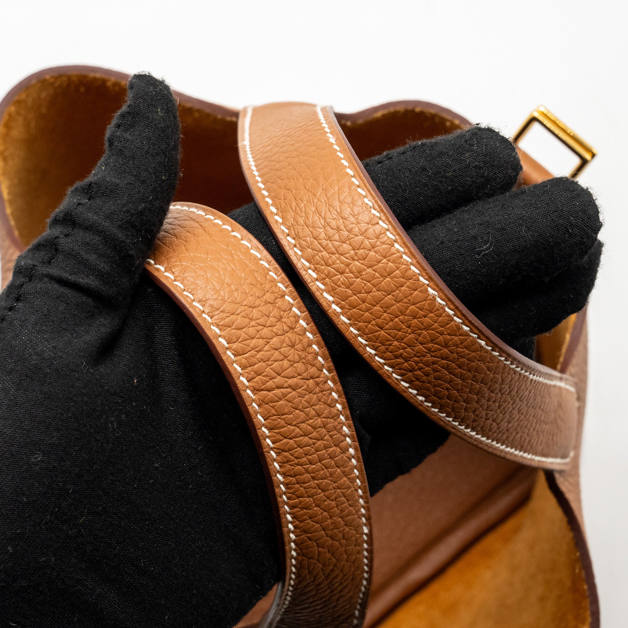 HERMES PICOTIN 18 LOCK BAG CLEMENCE CALFSKIN GOLD GHW