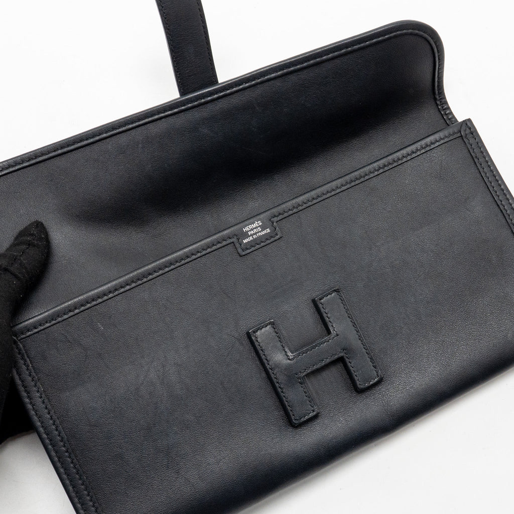 HERMES JIGE ELAN CLUTCH 29 SWIFT BLACK