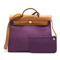 HERMES HERBAG 39 ZIP BAG HUNTER/CANVAS PURPLE SHW