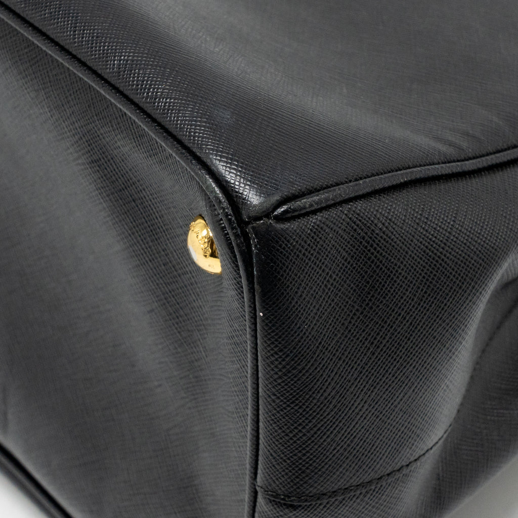 PRADA SAFFIANO TOTE BAG CALFSKIN BLACK GHW