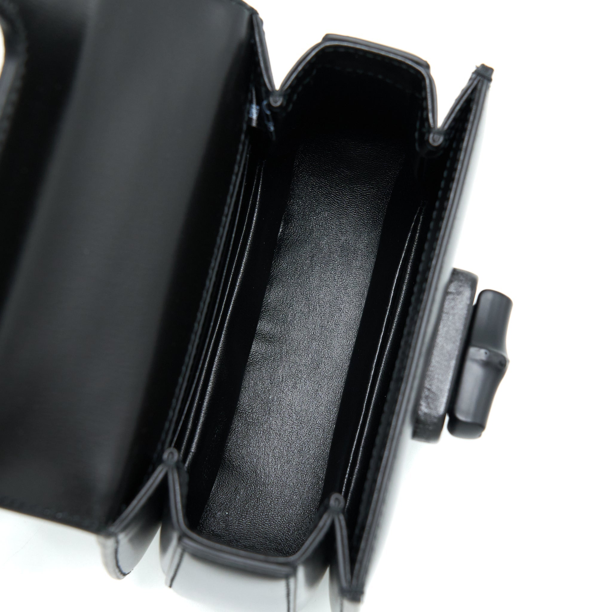 GUCCI BAMBOO 1947 MINI TOP HANDLE BAG BLACK WITH BLACK HARDWARE