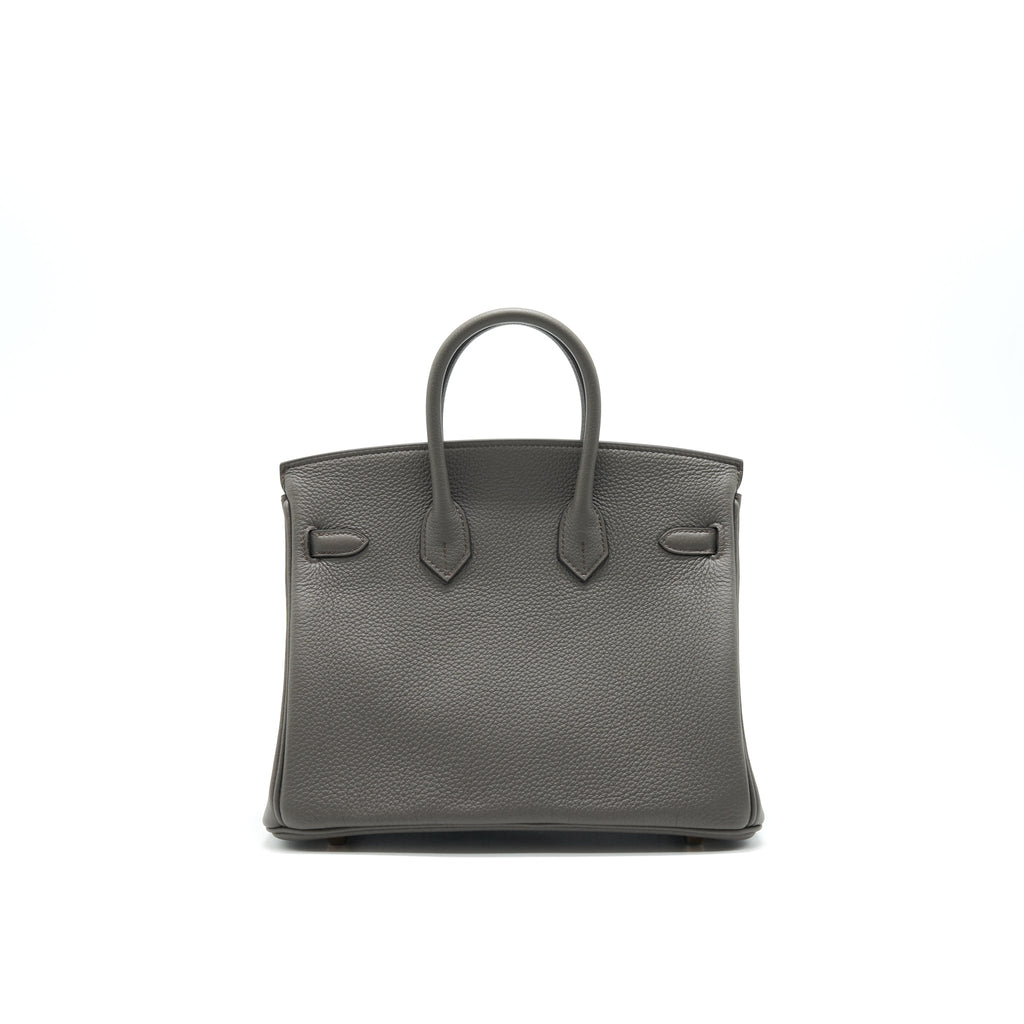 HERMES BIRKIN25 GRIS ETAIN TOGO LEATHER RGHW