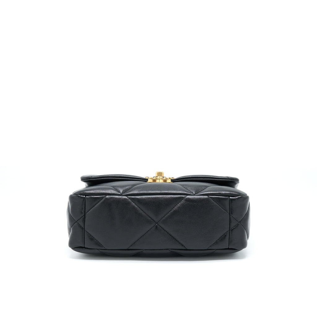 CHANEL SMALL 19 BAG LAMBSKIN BLACK MULTICOLOUR HARDWARE (MICROCHIP)