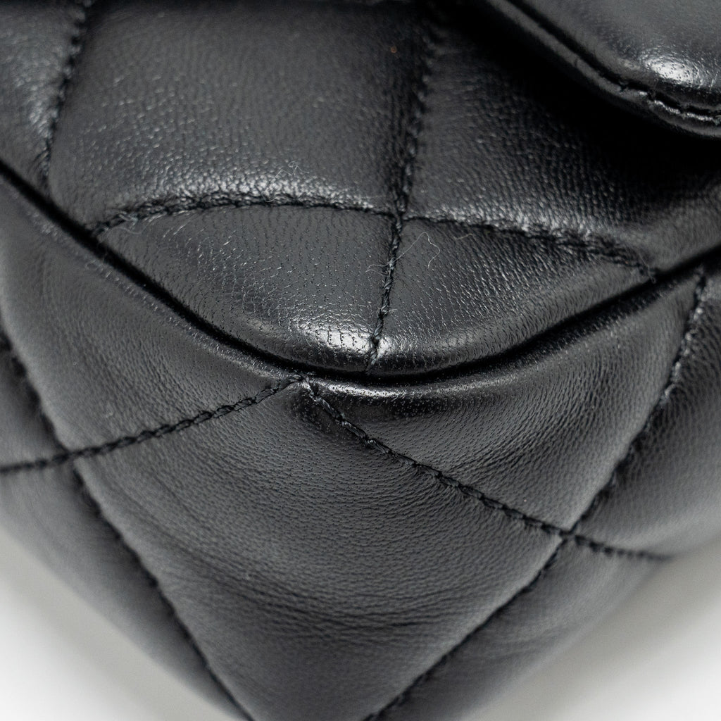 CHANEL MINI SQUARE FLAP BAG WITH GIANT CHAIN LAMBSKIN GHW (MICROCHIP)