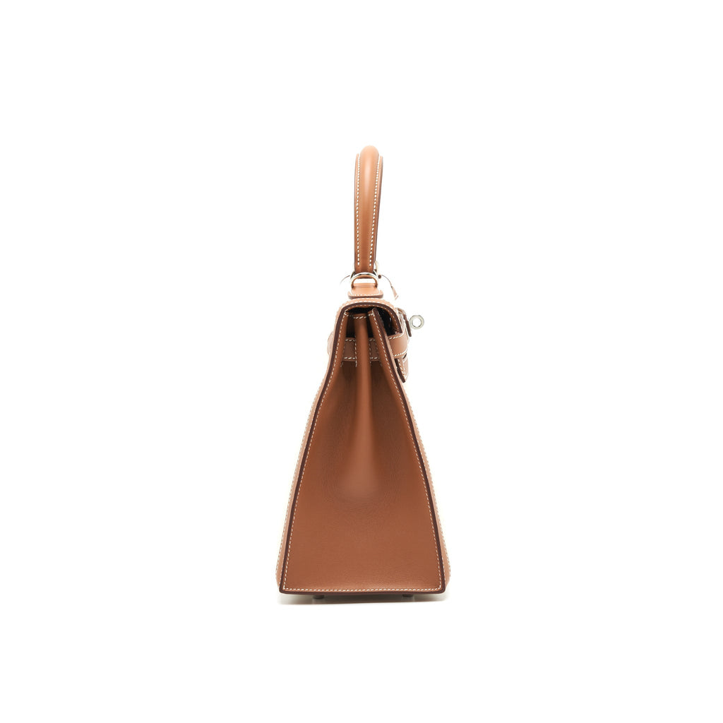 HERMES KELLY 28 TOILE H GOLD / BEIGE SHW