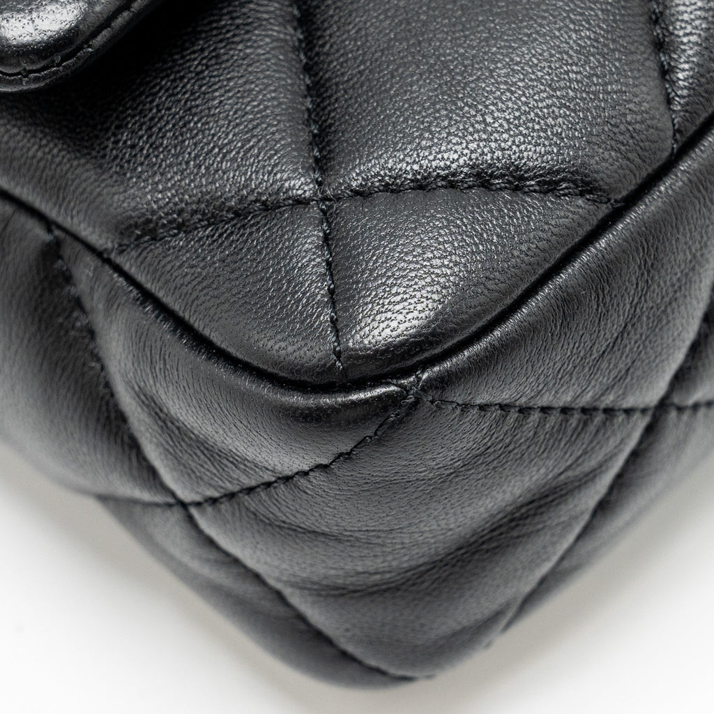 CHANEL MINI SQUARE FLAP BAG WITH GIANT CHAIN LAMBSKIN GHW (MICROCHIP)