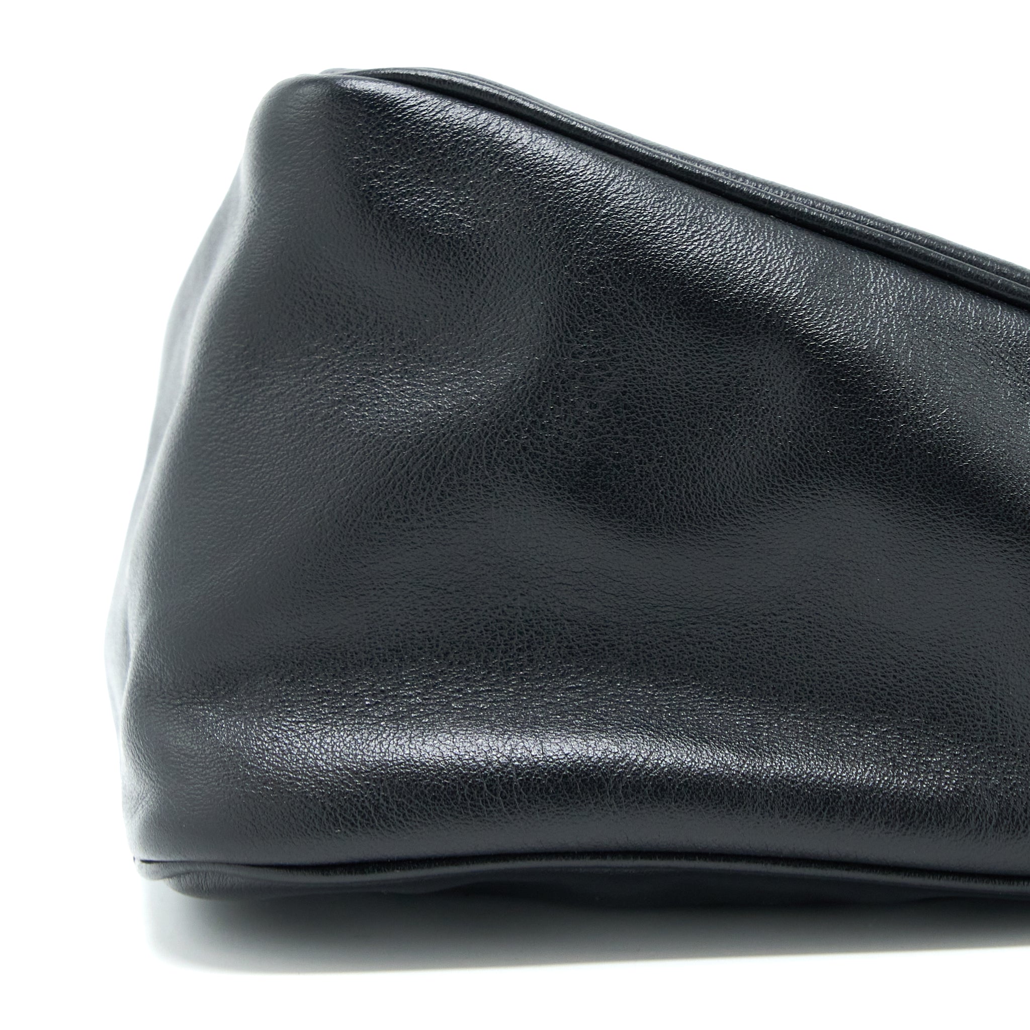 PRADA TRIANGLE LEATHER SHOULDER BAG BLACK SHW