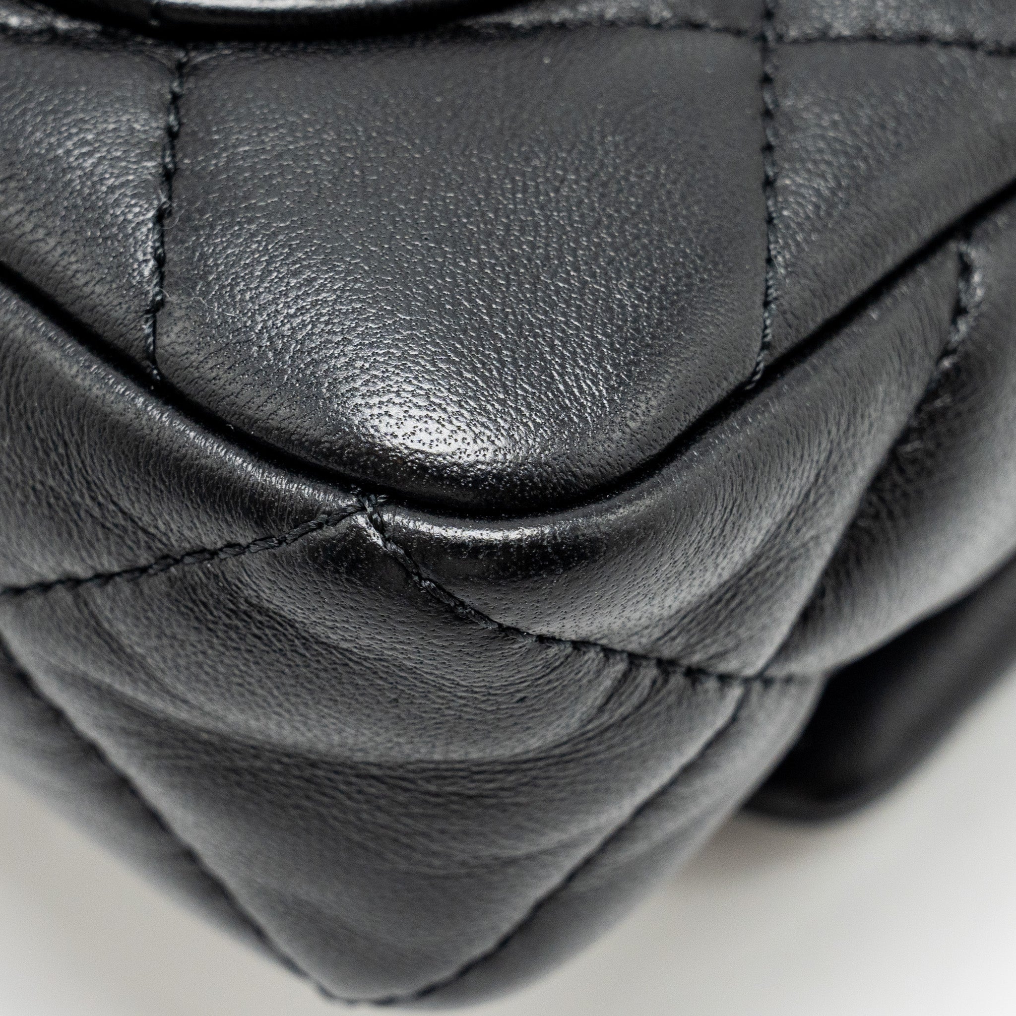 CHANEL MINI SQUARE FLAP BAG WITH GIANT CHAIN LAMBSKIN GHW (MICROCHIP)