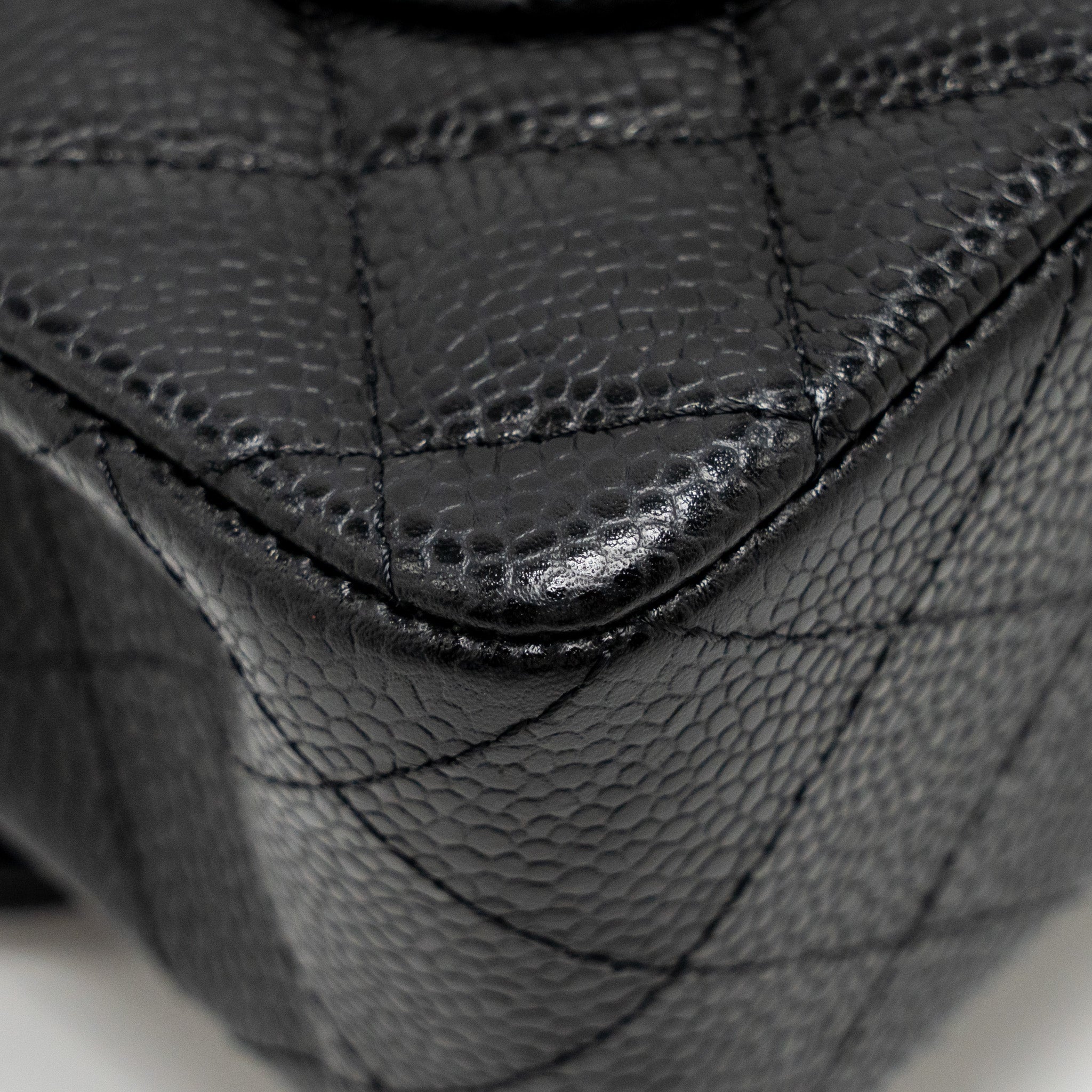 CHANEL SMALL CLASSIC DOUBLE FLAP BAG CAVIAR BLACK GHW (MICROCHIP)