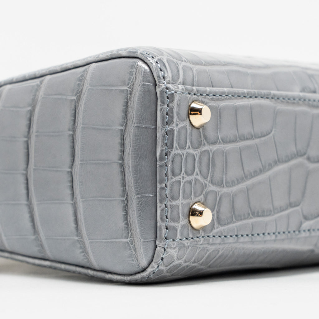 DIOR MINI LADY DIOR ALLIGATOR MISSISSIPPIENSIS GREY LGHW
