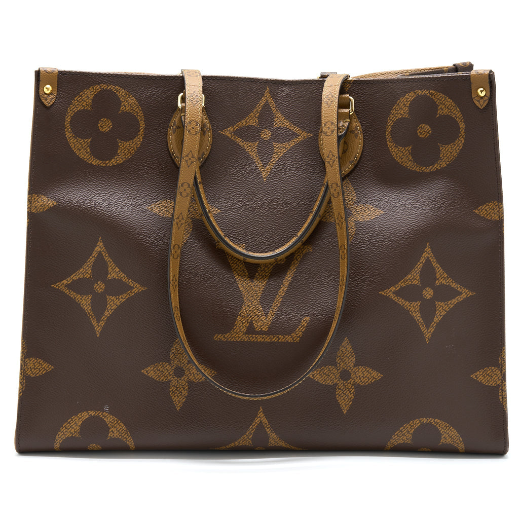 LOUIS VUITTON ON THE GO GM MONOGRAM REVERSE CANVAS GHW