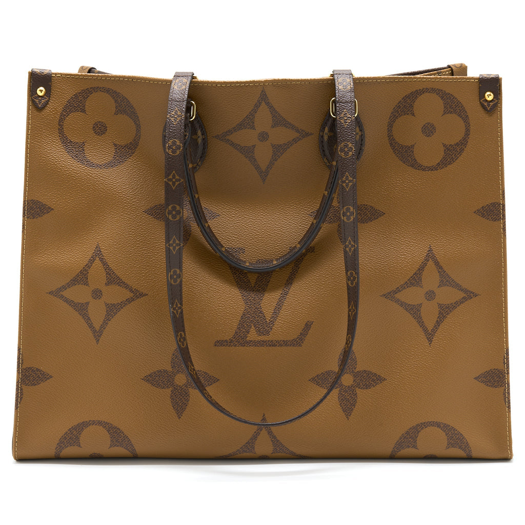 LOUIS VUITTON ON THE GO GM MONOGRAM REVERSE CANVAS GHW