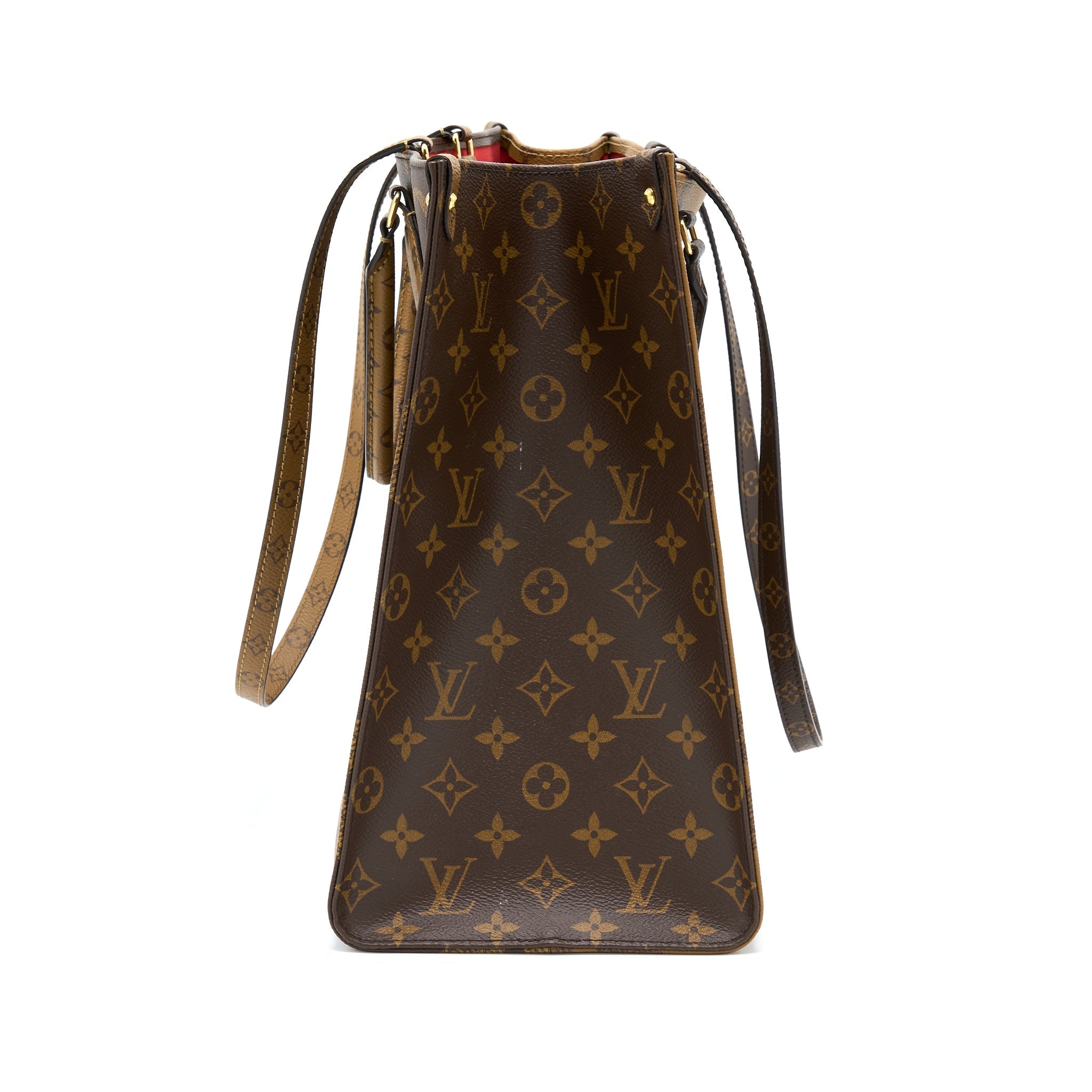 LOUIS VUITTON ON THE GO GM MONOGRAM REVERSE CANVAS GHW