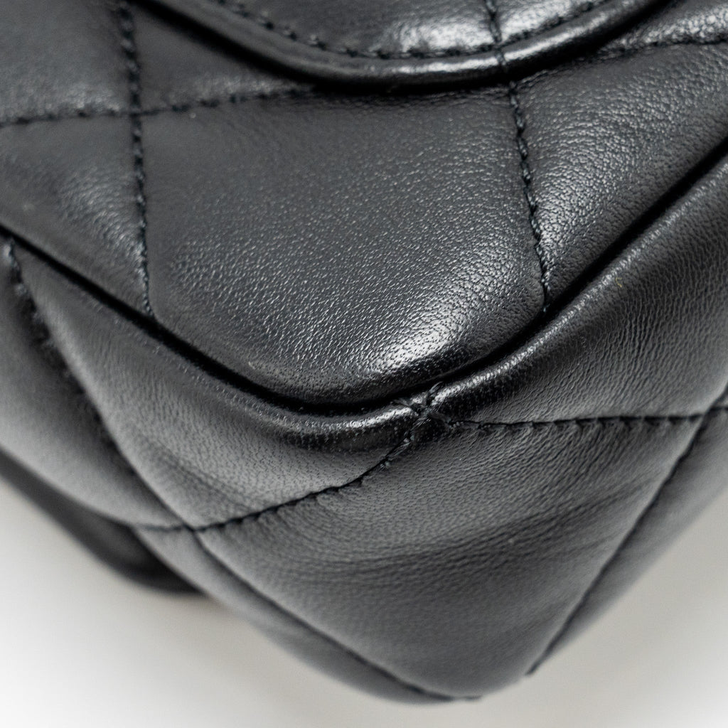 CHANEL MINI SQUARE FLAP BAG WITH GIANT CHAIN LAMBSKIN GHW (MICROCHIP)