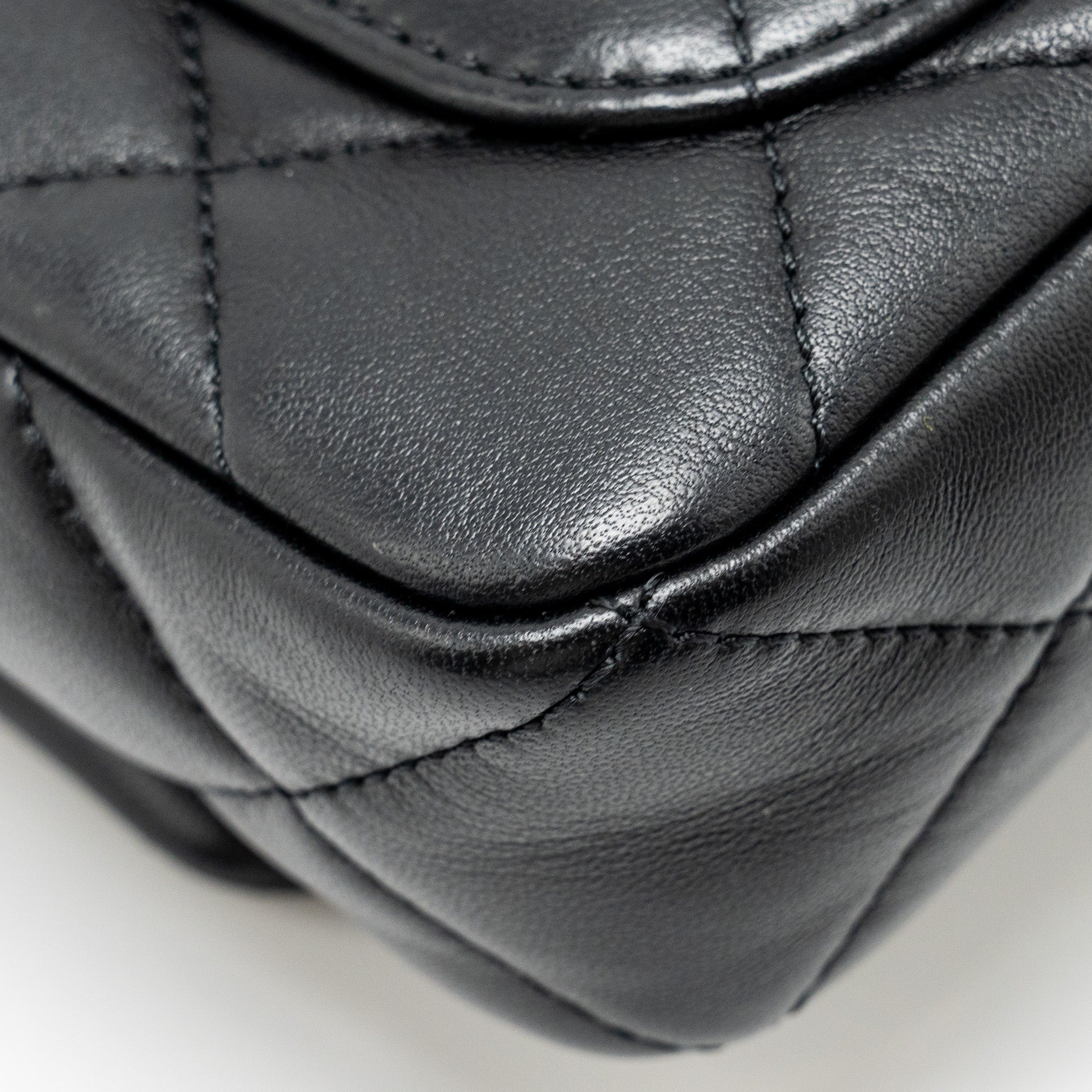 CHANEL MINI SQUARE FLAP BAG WITH GIANT CHAIN LAMBSKIN GHW (MICROCHIP)