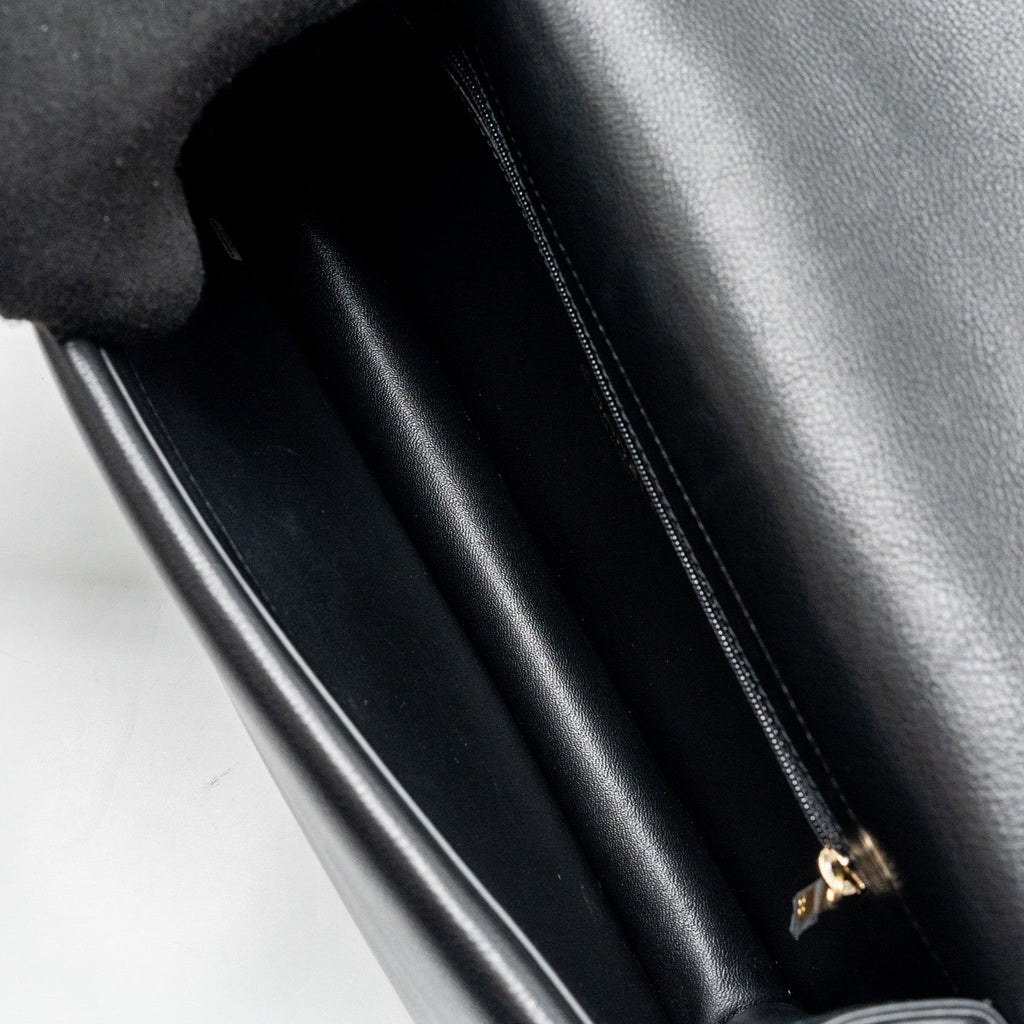 CHANEL VOYAGE CHEVRON CLUTCH CALFSKIN BLACK GHW