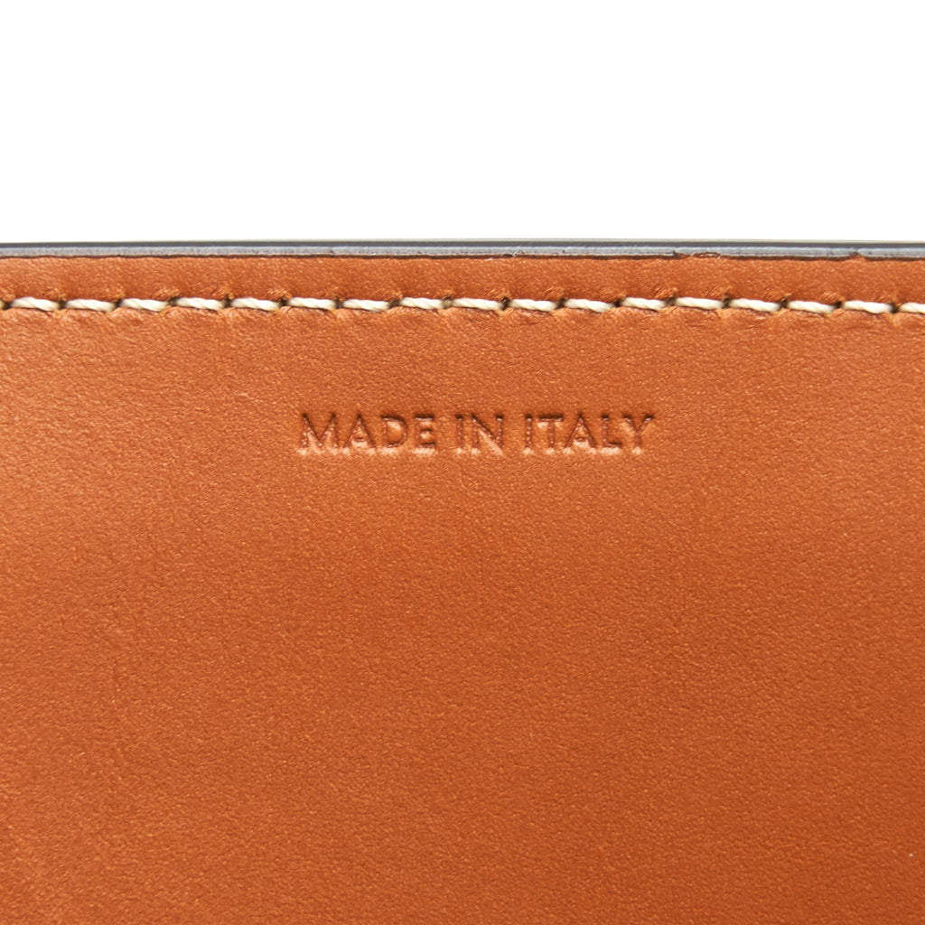 CELINE SMALL VERTICAL CABAS CELINE IN MAILLON TRIOMPHE JACQUARD AND CALFSKIN NAVY / TAN