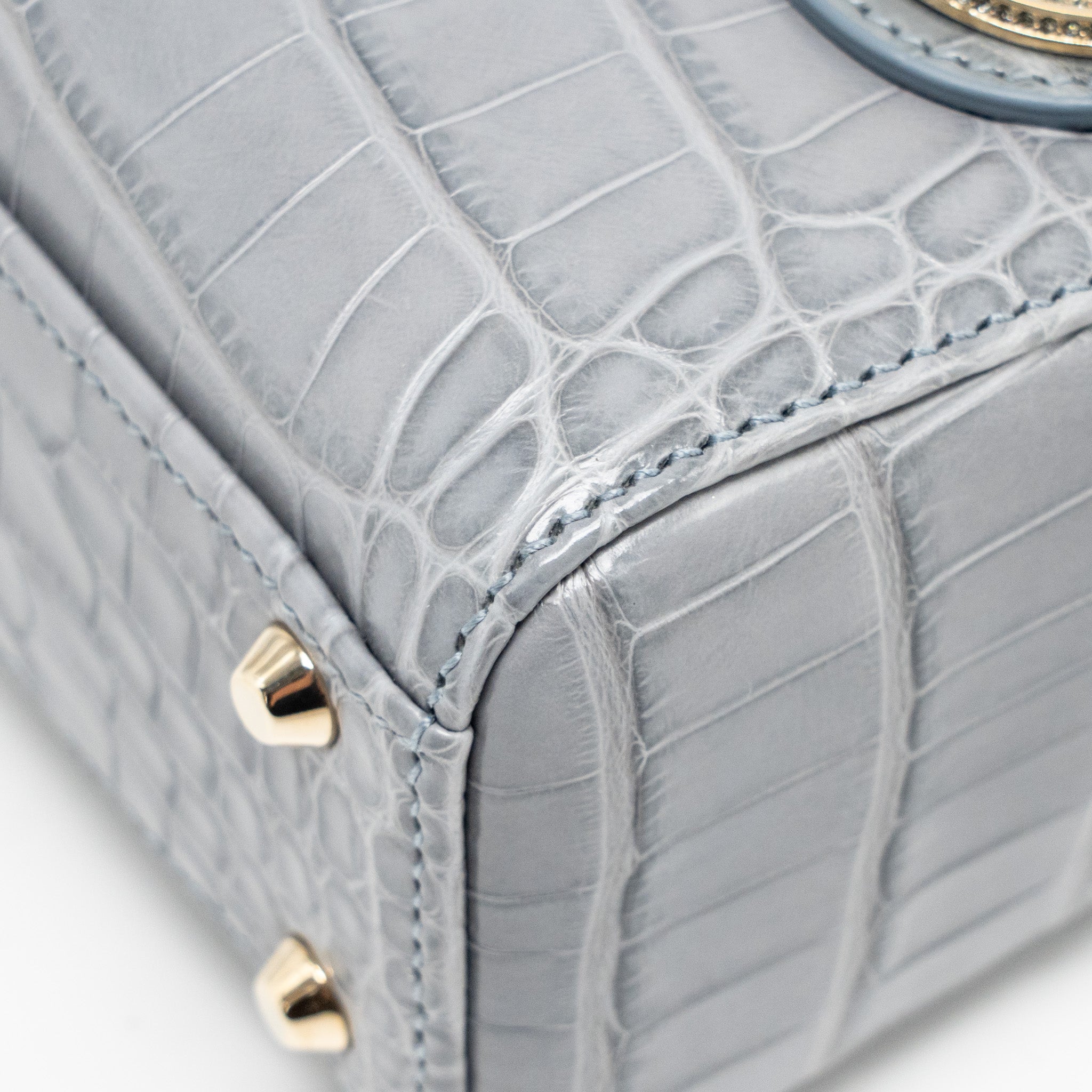 DIOR MINI LADY DIOR ALLIGATOR MISSISSIPPIENSIS GREY LGHW