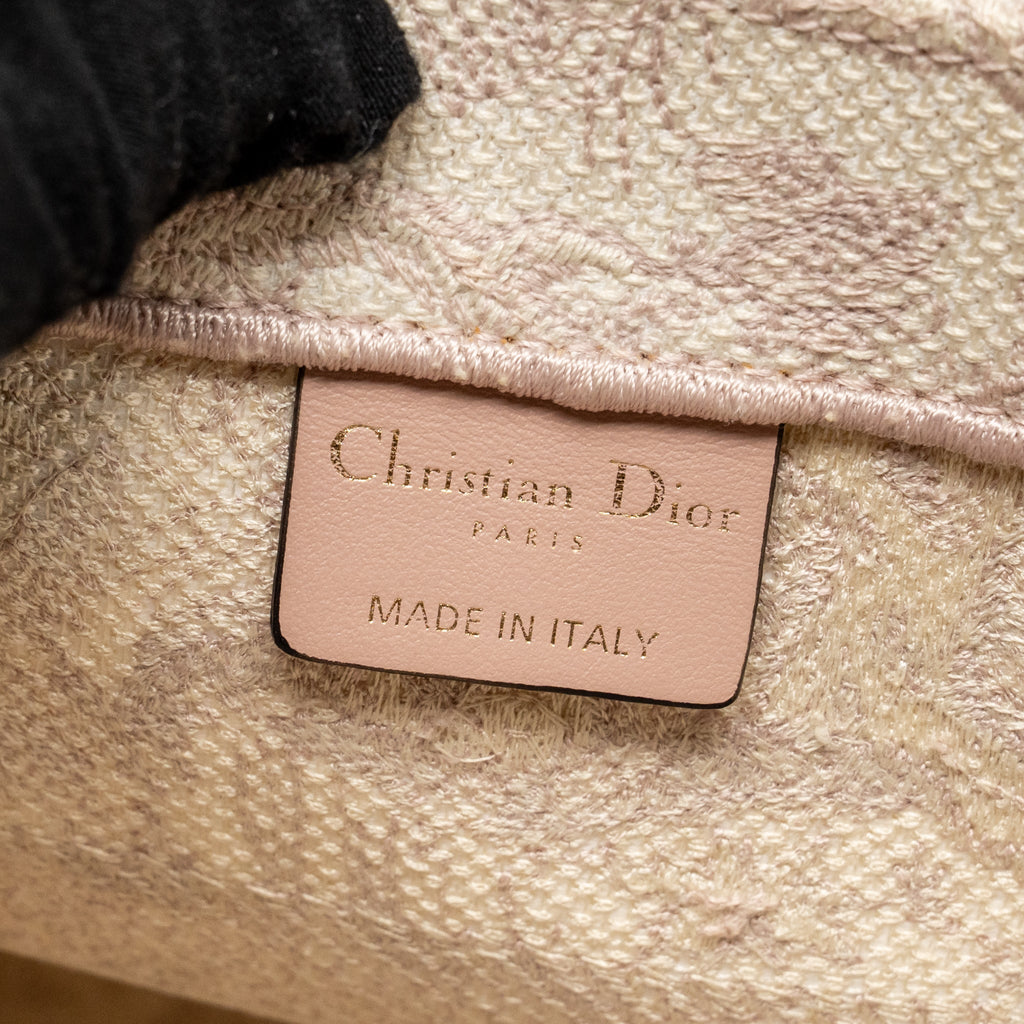 DIOR MEDIUM BOOK TOTE PINK TOILE DE JOUY EMBROIDERY