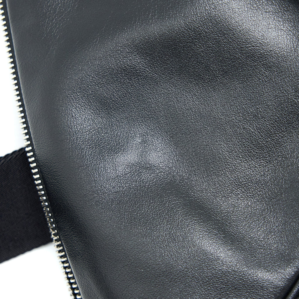 PRADA TRIANGLE LEATHER SHOULDER BAG BLACK SHW