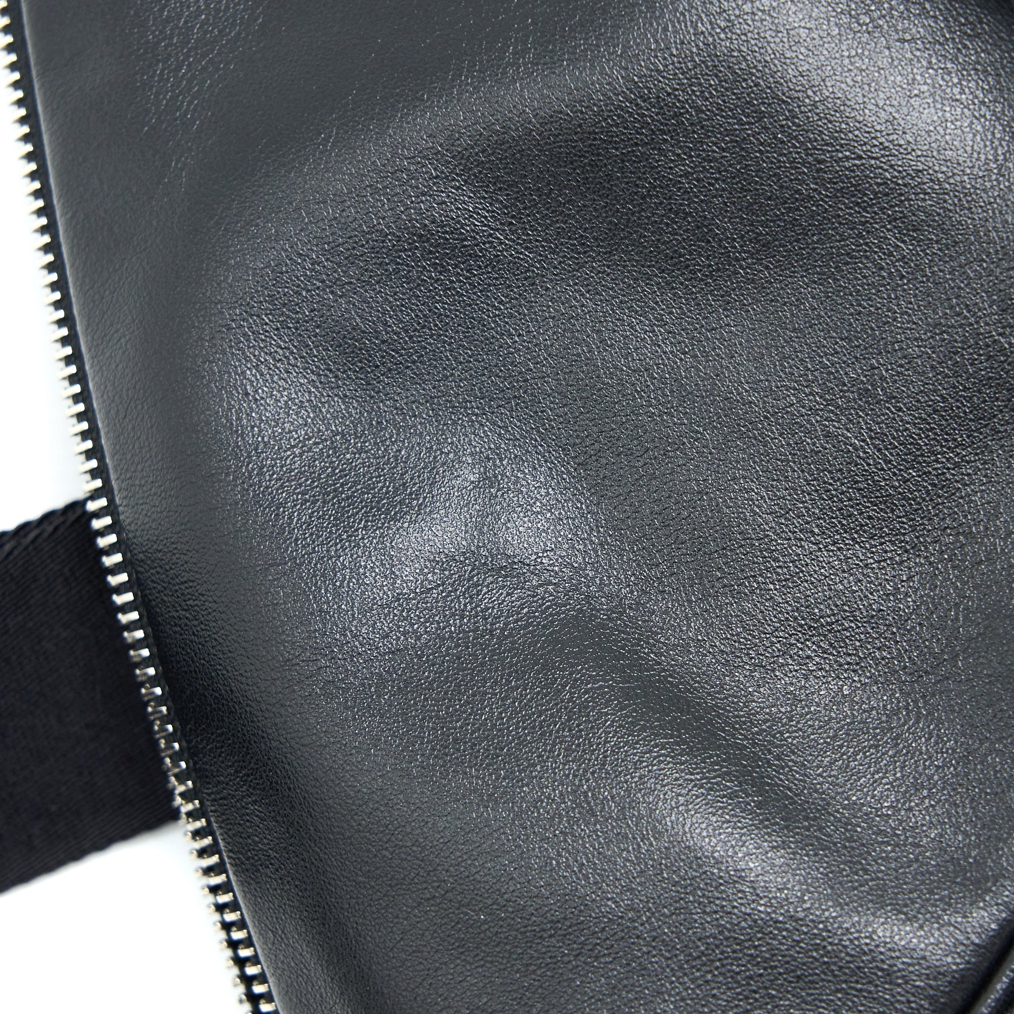 PRADA TRIANGLE LEATHER SHOULDER BAG BLACK SHW