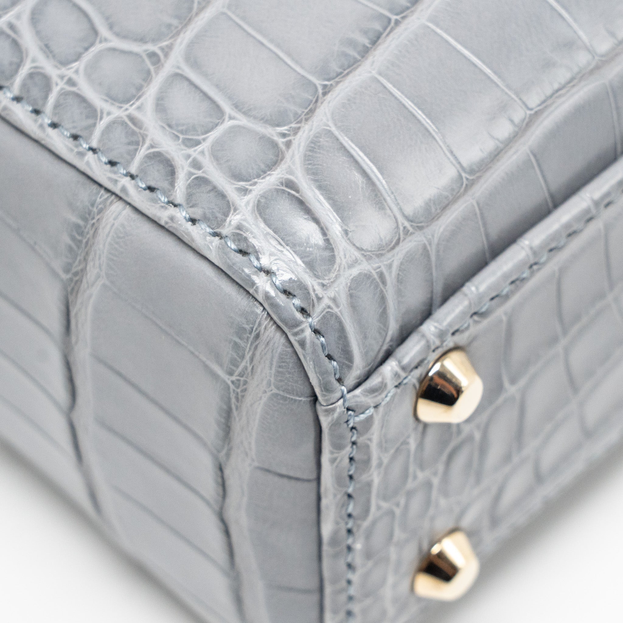 DIOR MINI LADY DIOR ALLIGATOR MISSISSIPPIENSIS GREY LGHW