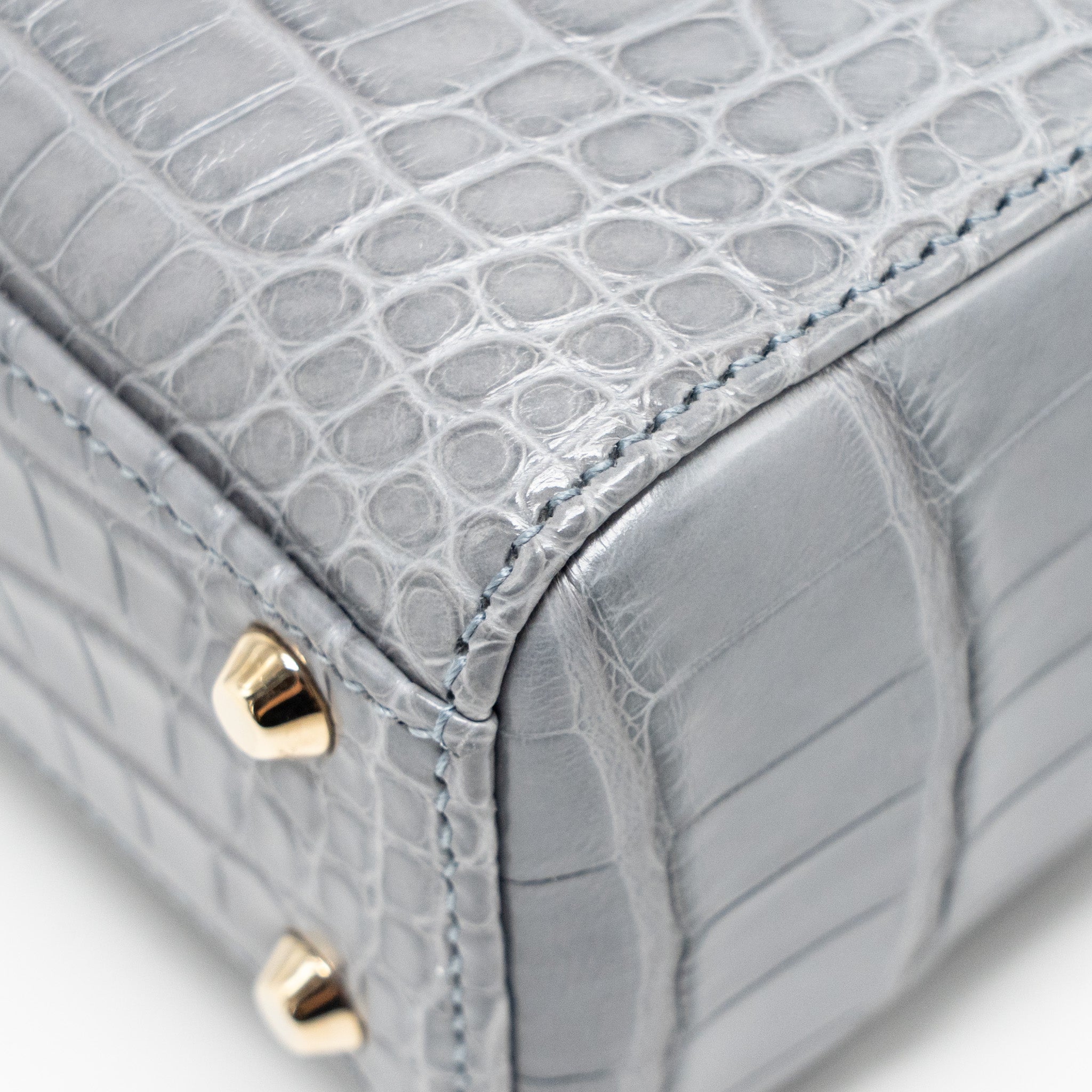 DIOR MINI LADY DIOR ALLIGATOR MISSISSIPPIENSIS GREY LGHW