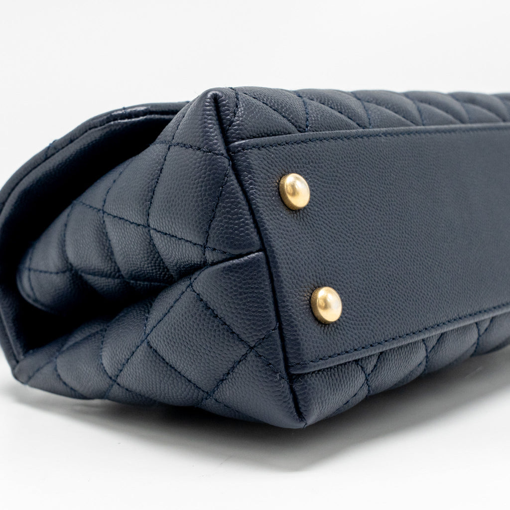 CHANEL SMALL COCO HANDLE CAVIAR NAVY GHW