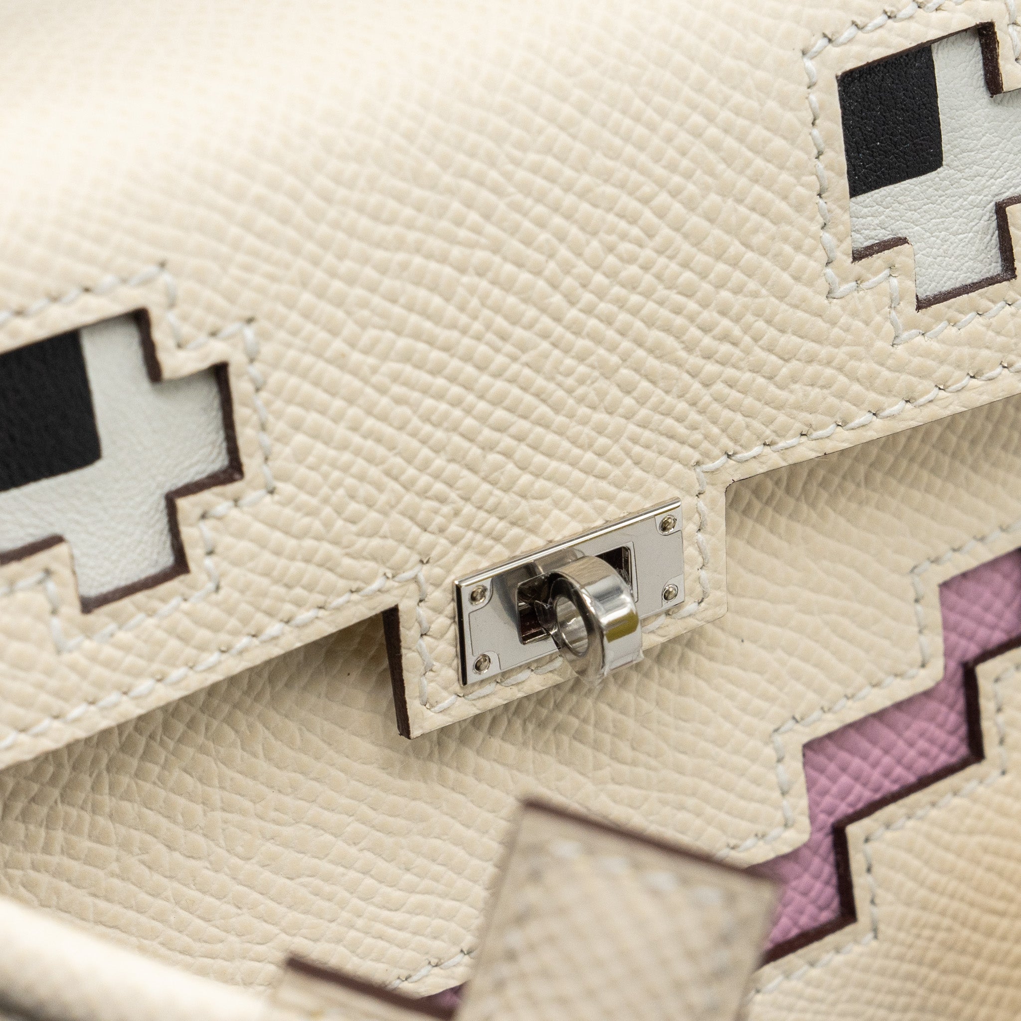 HERMES KELLYDOLE / KELLY DOLE PICTO EPSOM LEATHER NATA/ LIME / MAUVE SYLVESTRE/ CHAI SHW