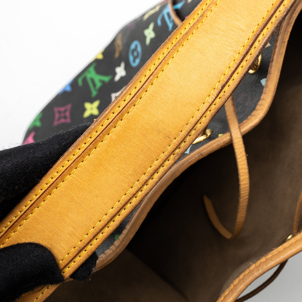 LOUIS VUITTON PETIT NOE BLACK MULTICOLOUR MONOGRAM CANVAS GHW