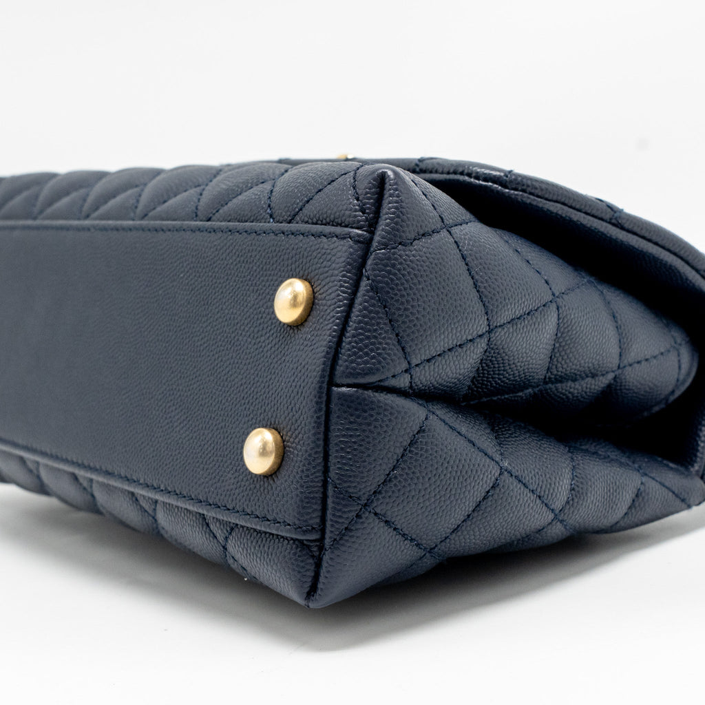 CHANEL SMALL COCO HANDLE CAVIAR NAVY GHW