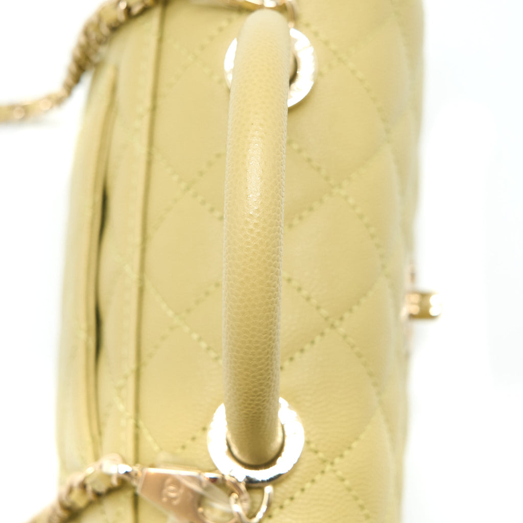 CHANEL EXTRA MINI COCO HANDLE CAVIAR GREEN LGHW (MICROCHIP)