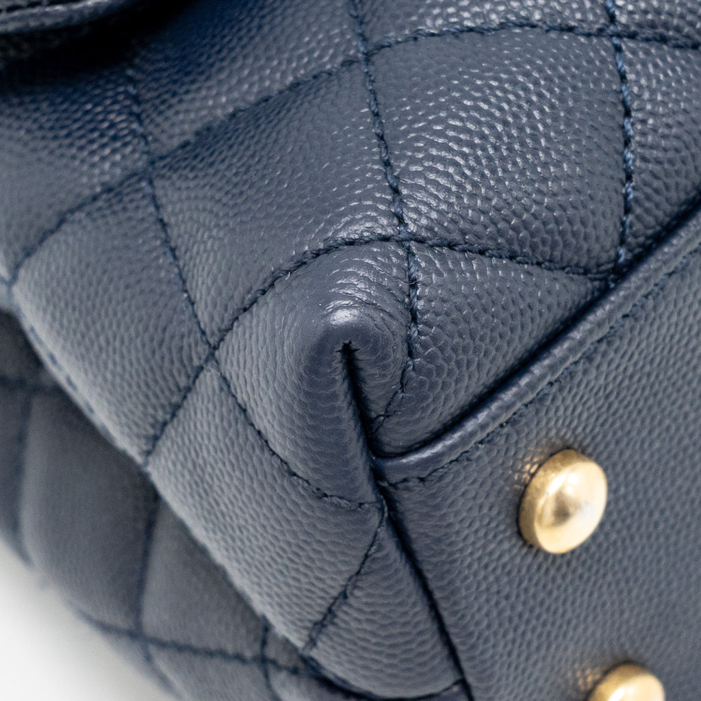 CHANEL SMALL COCO HANDLE CAVIAR NAVY GHW