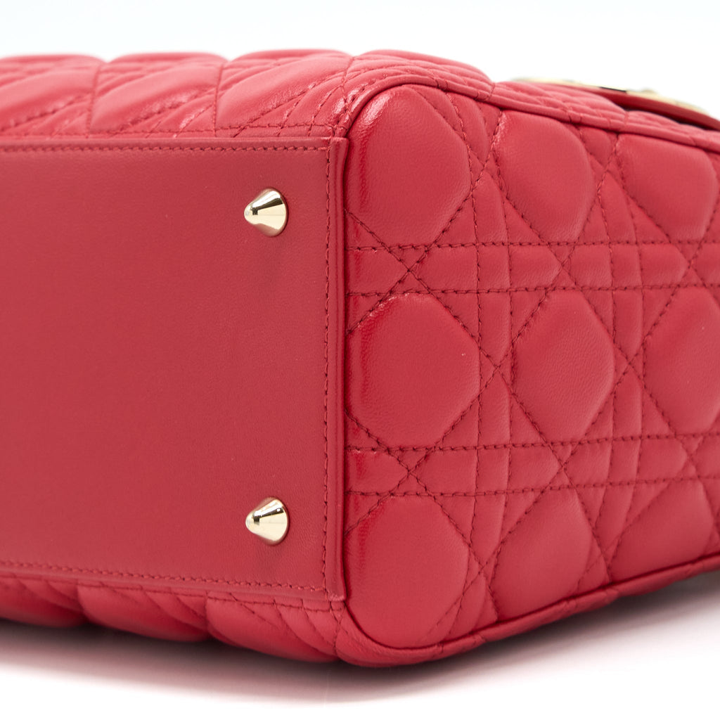 DIOR MEDIUM LADY DIOR LAMBSKIN RED GHW