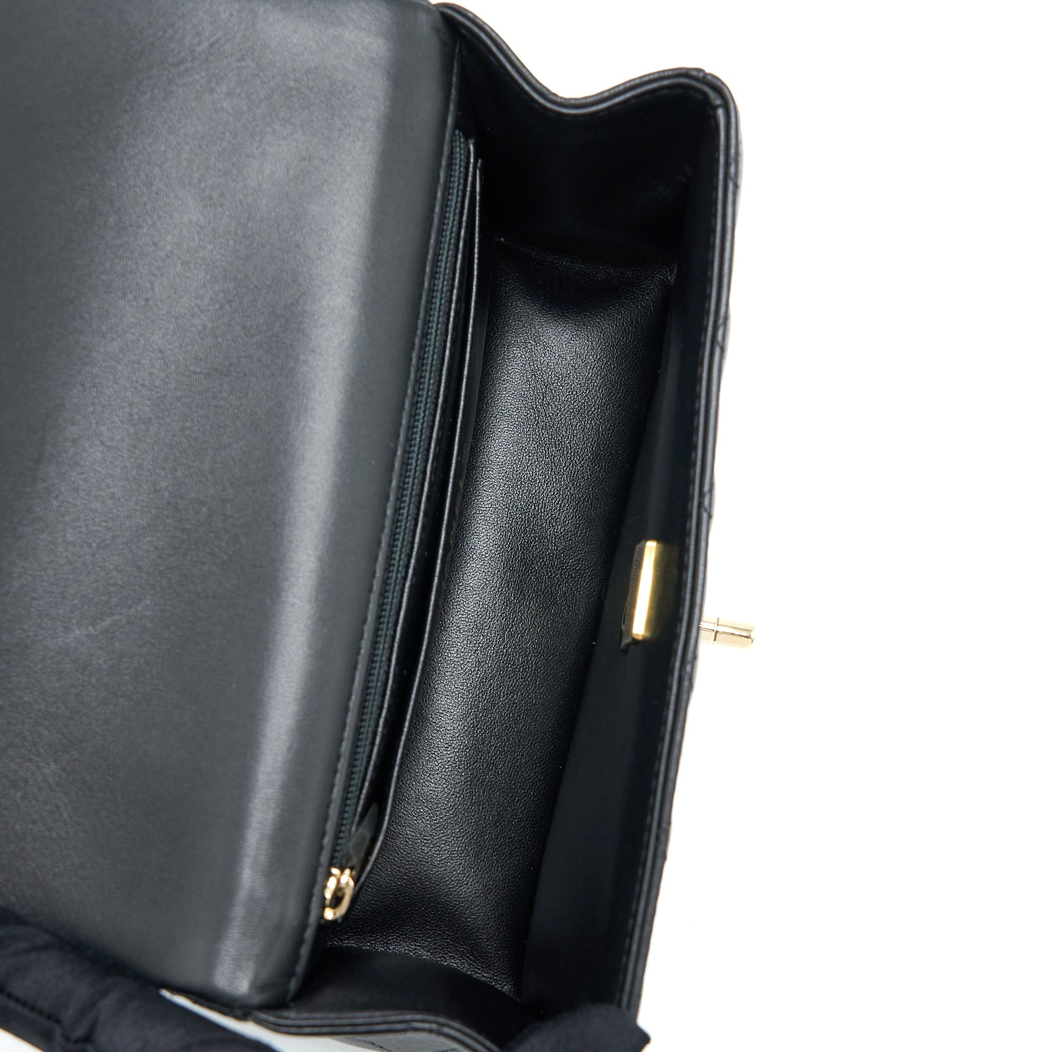 CHANEL TOP HANDLE MINI RECTANGULAR LAMBSKIN BLACK LGHW (MICROCHIP)
