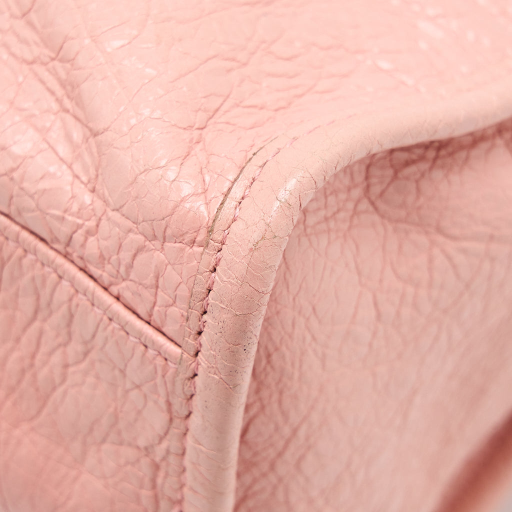 BALENCIAGA CLASSIC CITY BAG LEATHER PINK BLACK HARDWARE