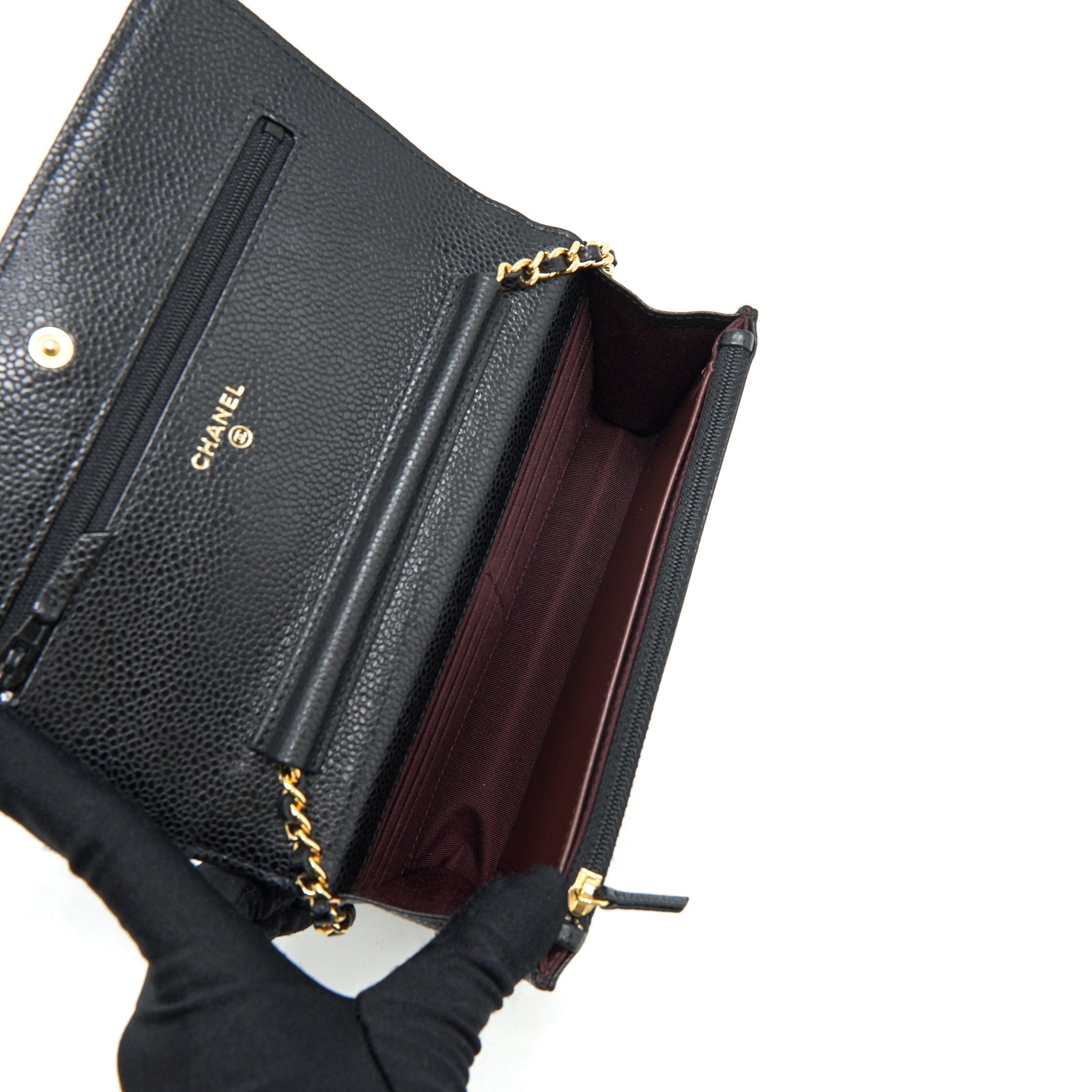 CHANEL WALLET ON CHAIN CAVIAR BLACK GHW