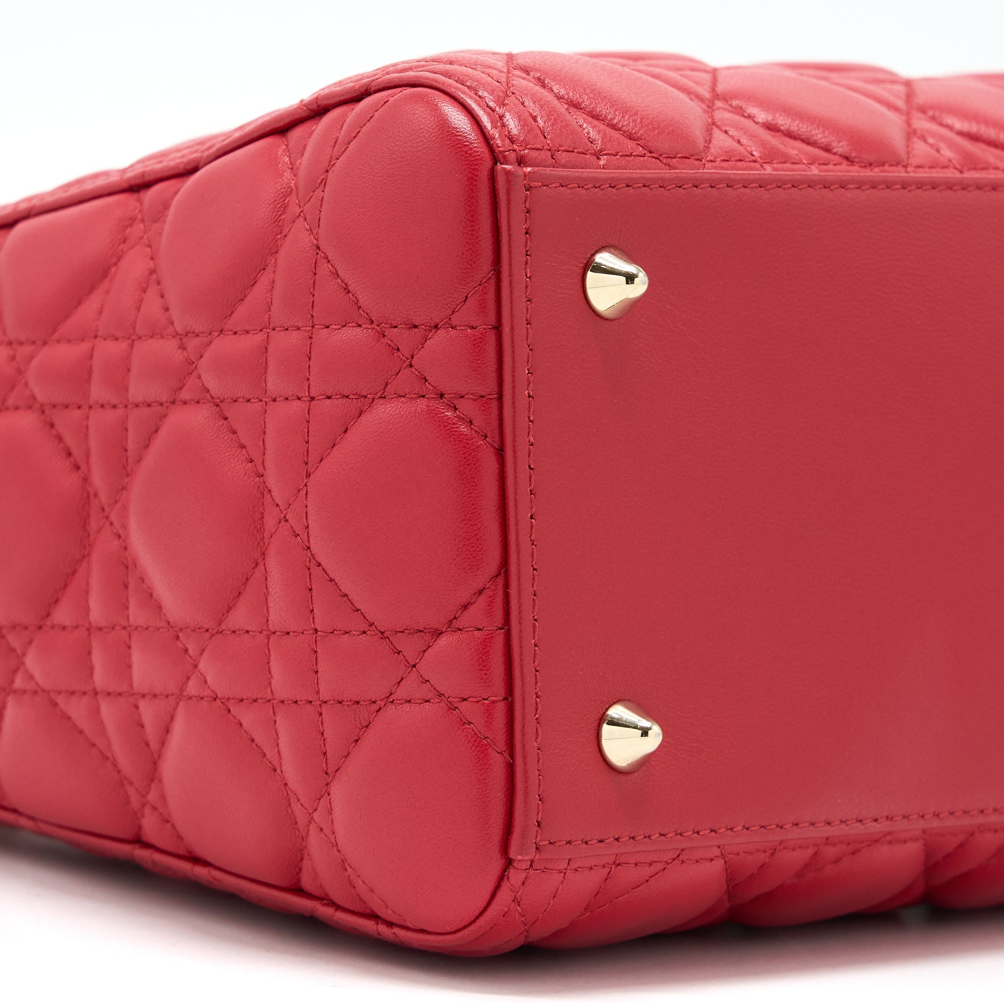 DIOR MEDIUM LADY DIOR LAMBSKIN RED GHW