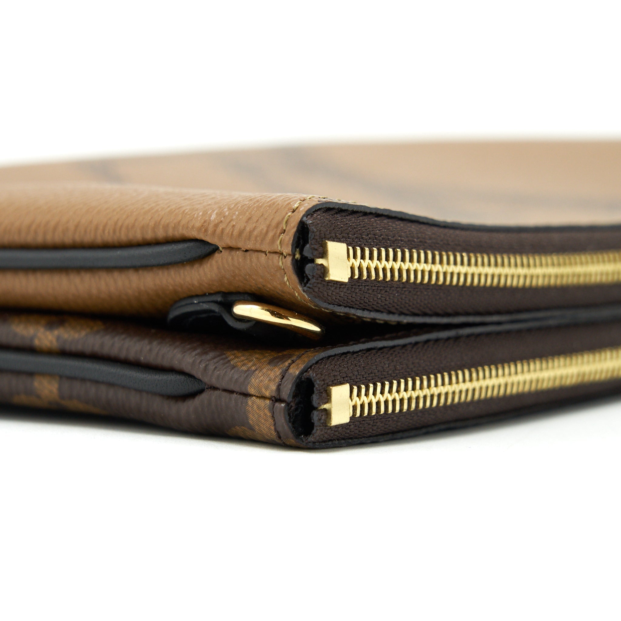 LOUIS VUITTON DOUBLE ZIP POCHETTE MONOGRAM GHW