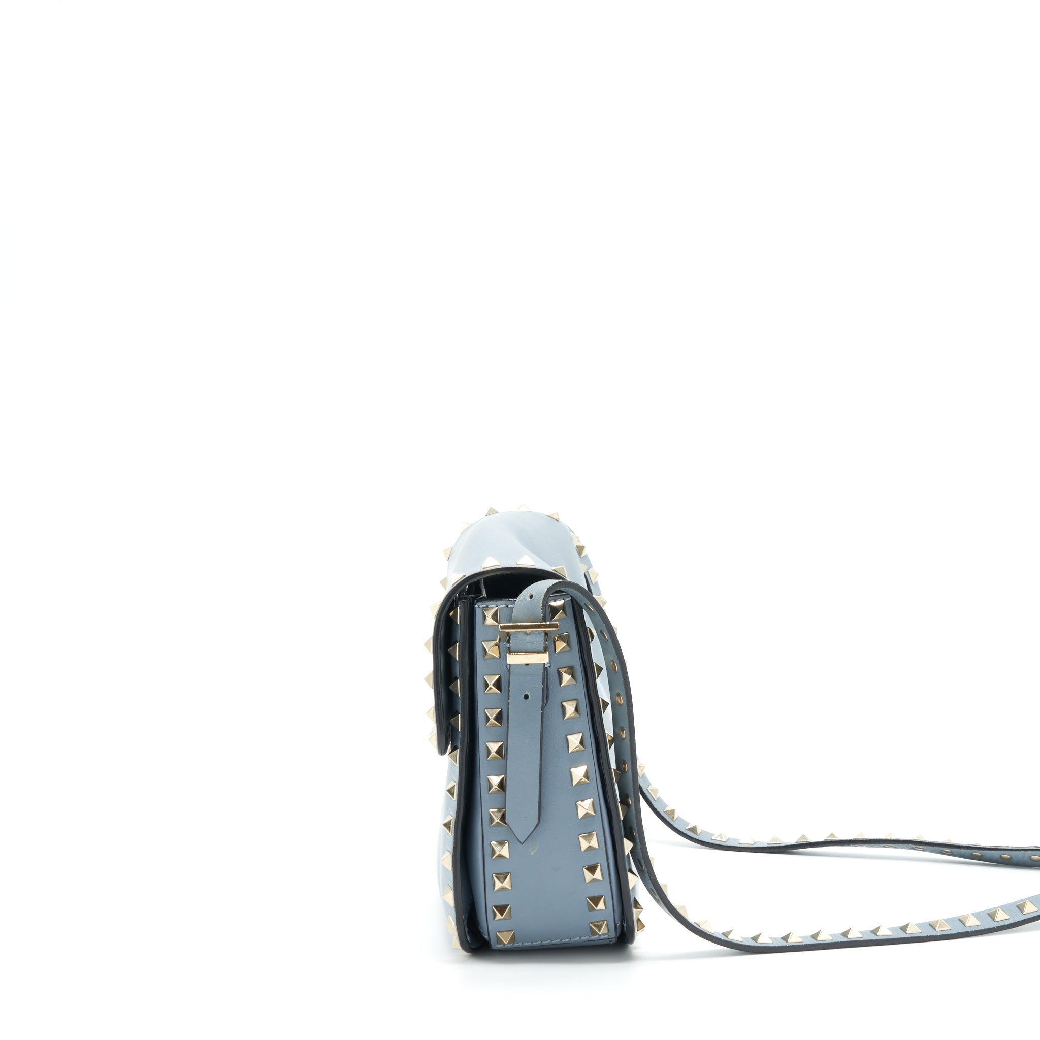 VALENTINO ROCKSTUD FLAP CROSSBODY BAG LIGHT BLUE LGHW