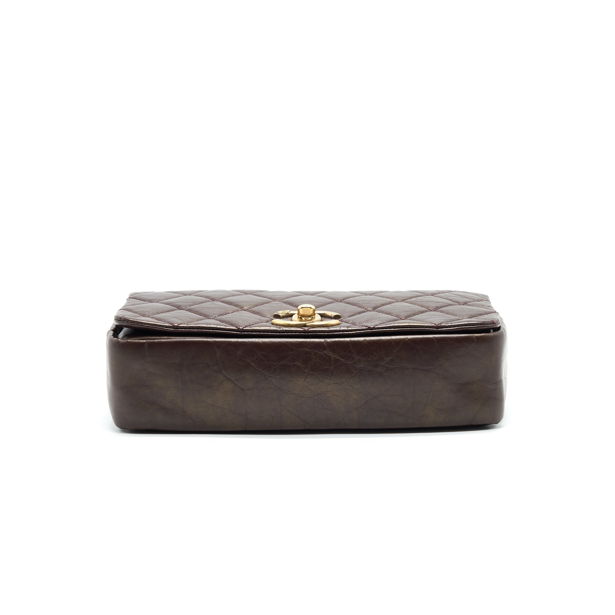 CHANEL CALFSKIN FLAP BAG WITH CHAIN BURGUNDY GHW