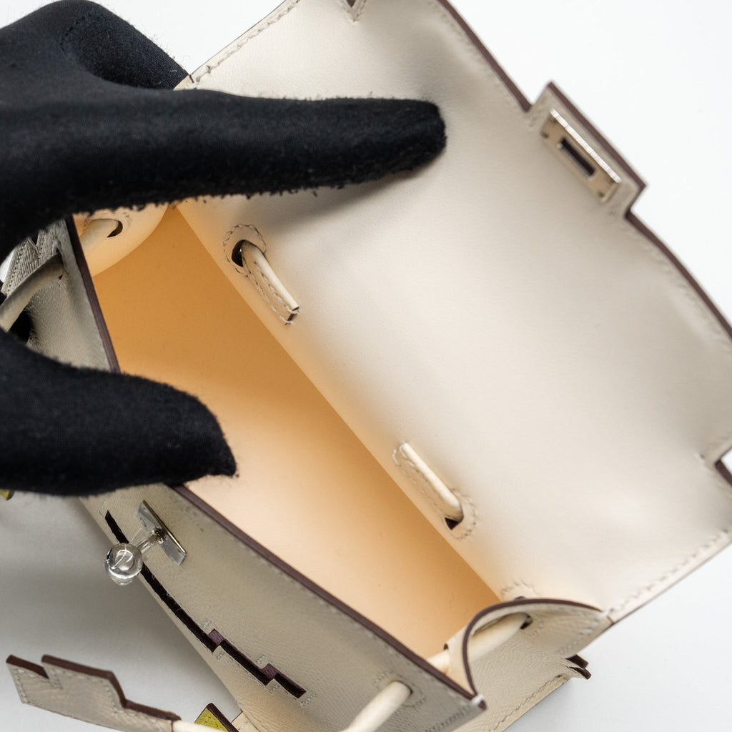 HERMES KELLYDOLE / KELLY DOLE PICTO EPSOM LEATHER NATA/ LIME / MAUVE SYLVESTRE/ CHAI SHW