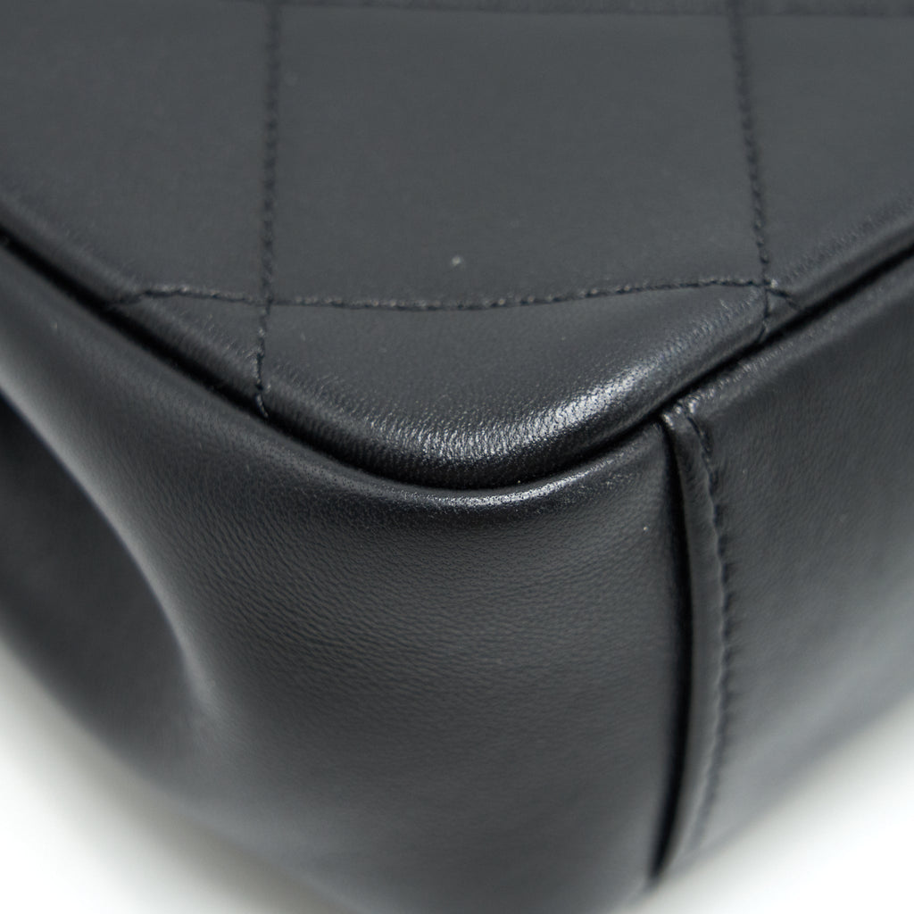 CHANEL 20P A REAL CLUTCH FLAP BAG BLACK