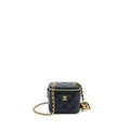 CHANEL 22A PEARL CRUSH MINI VANITY WITH CHAIN LAMBSKIN BLACK GHW
