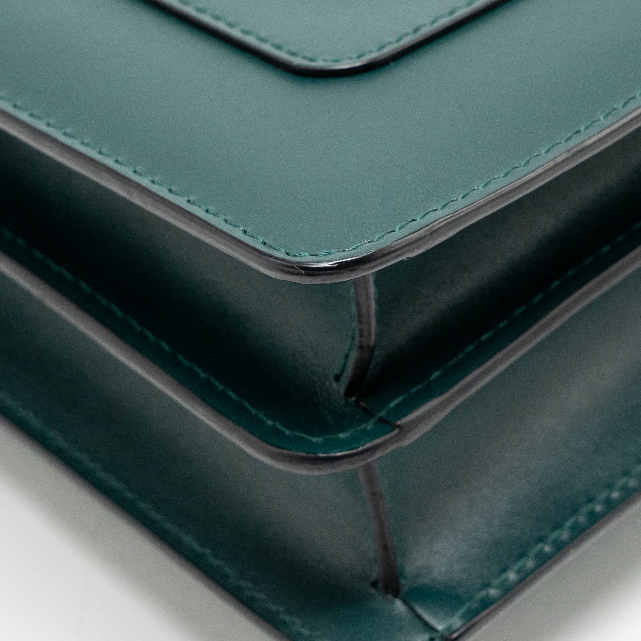 BVLGARI SERPENTI FOREVER FLAP BAG CALFSKIN GREEN LGHW