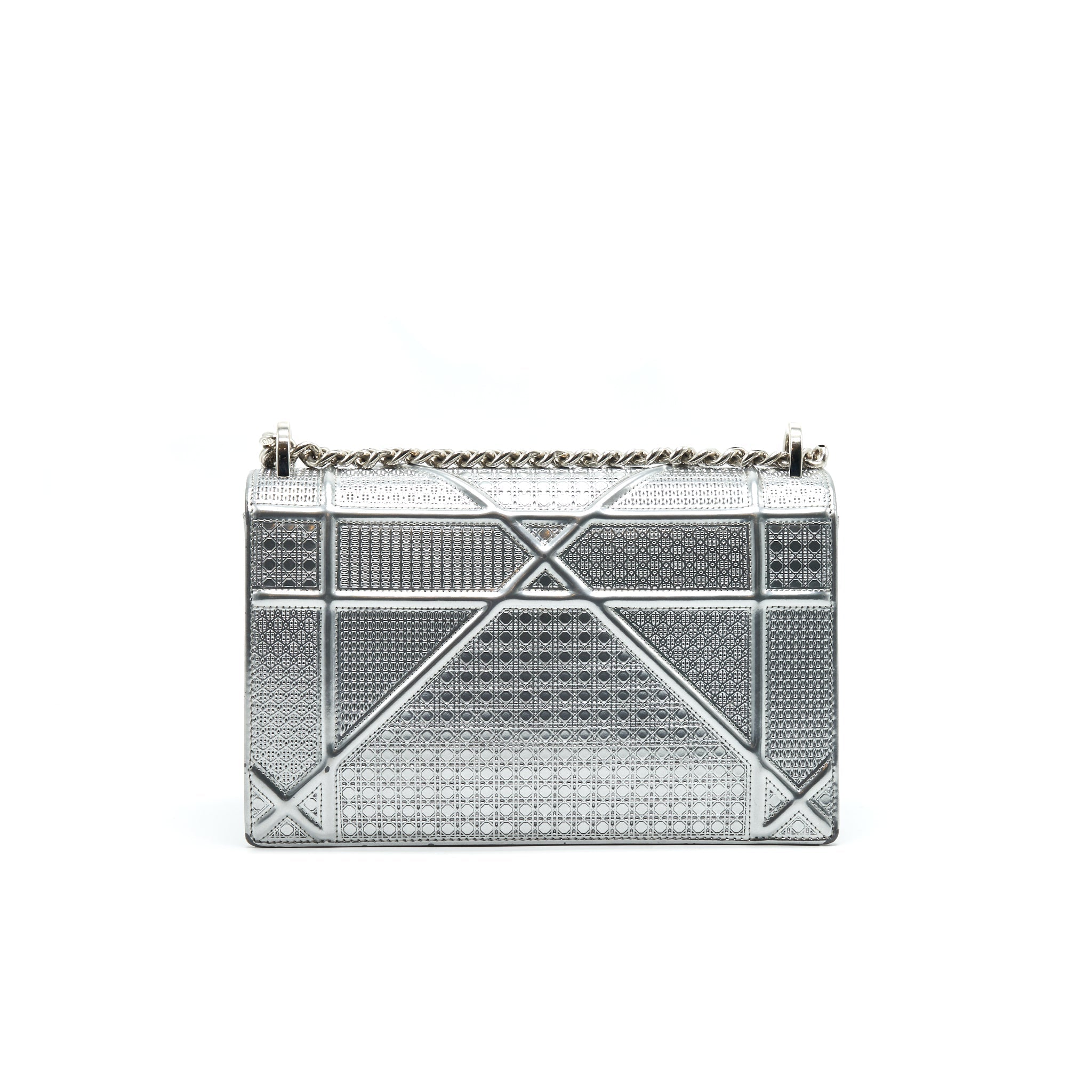 DIOR MEDIUM DIORMA METALLIC SILVER WITH SHW