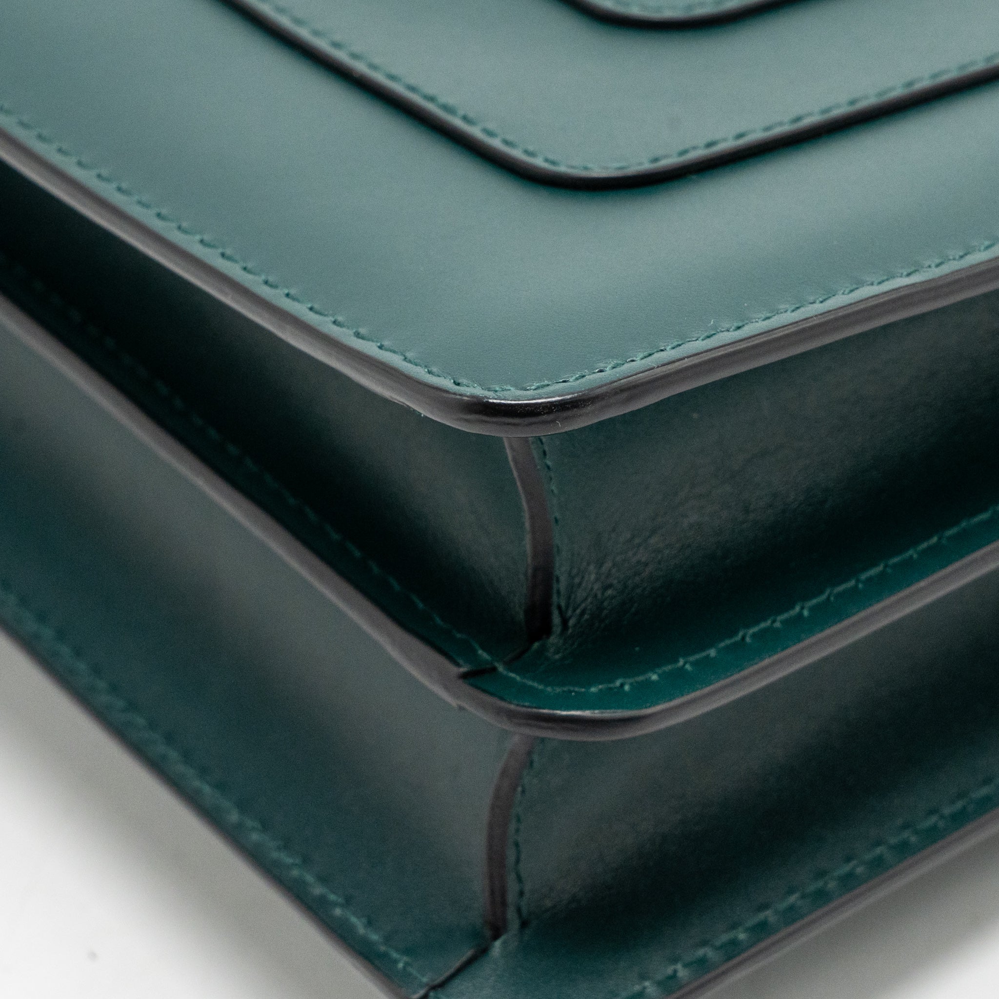 BVLGARI SERPENTI FOREVER FLAP BAG CALFSKIN GREEN LGHW